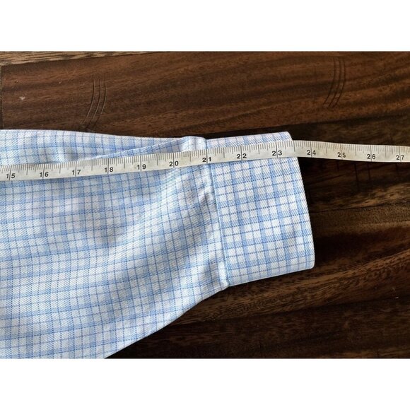 Jos A Bank Reserve Men's White & Light Blue Casual Buttoned Shirt - Picture 3 of 6